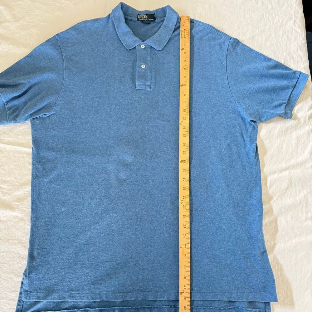 Polo by Ralph Lauren | Cotton Pique Polo Shirt | Blue | Men’s | XXL - Picture 8 of 11